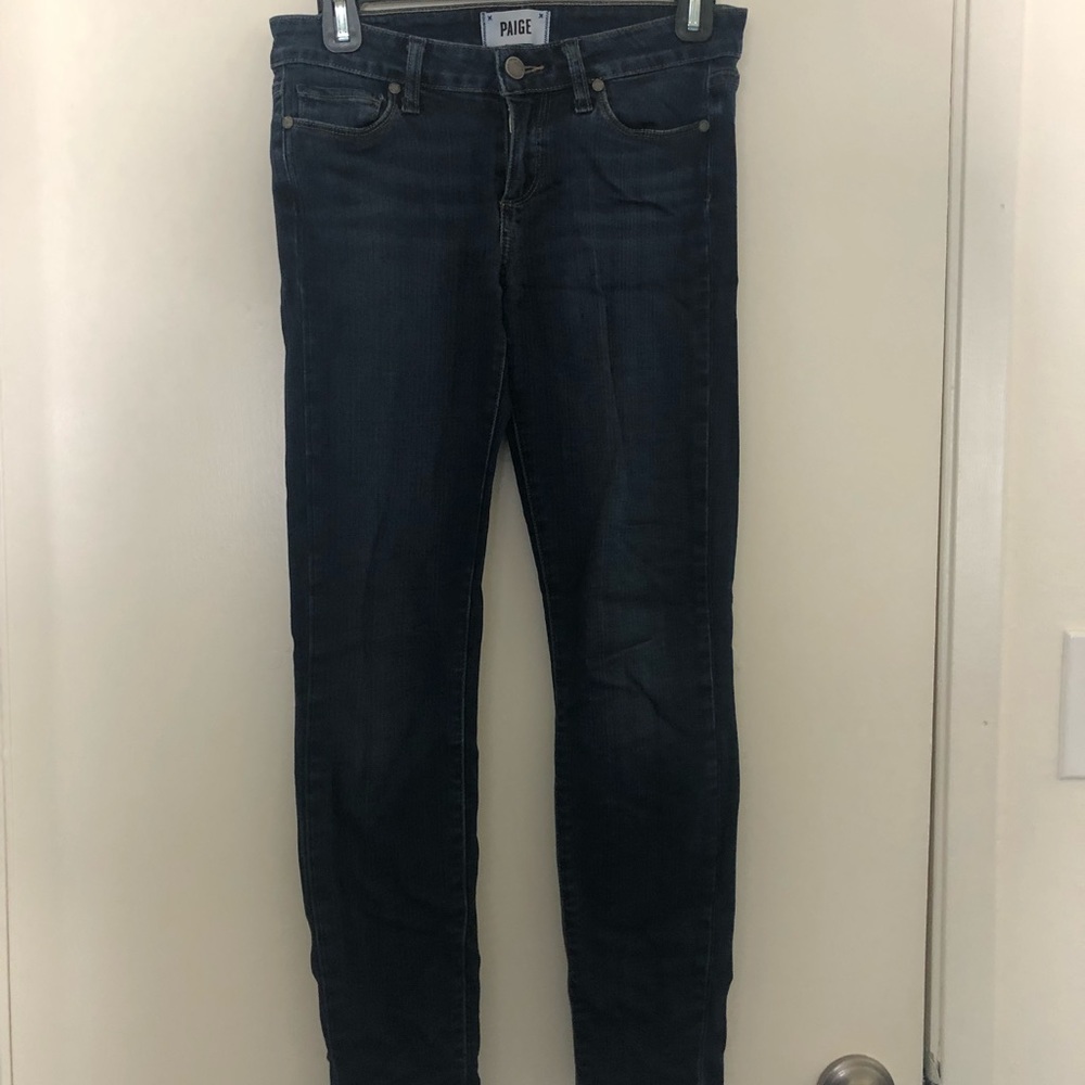 paige ankle dark wash jeans
